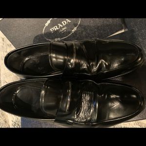 Prada loafer slip-on shoes - shiny Black 11
